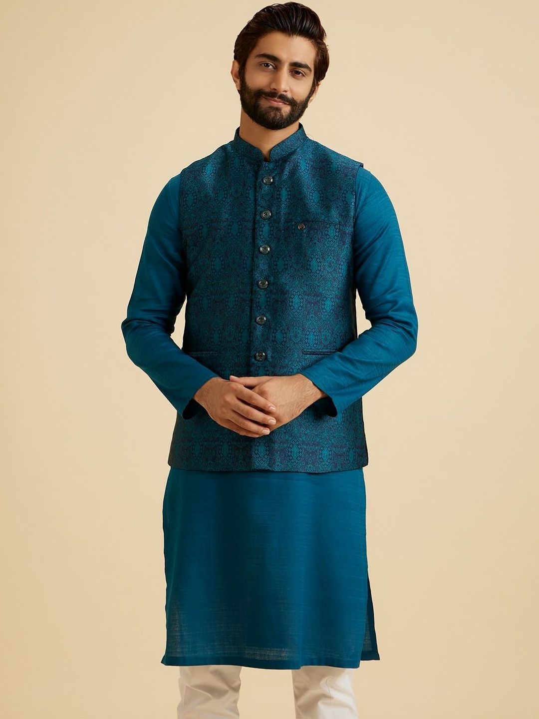 Manyavar Woven Design Nehru Jackets