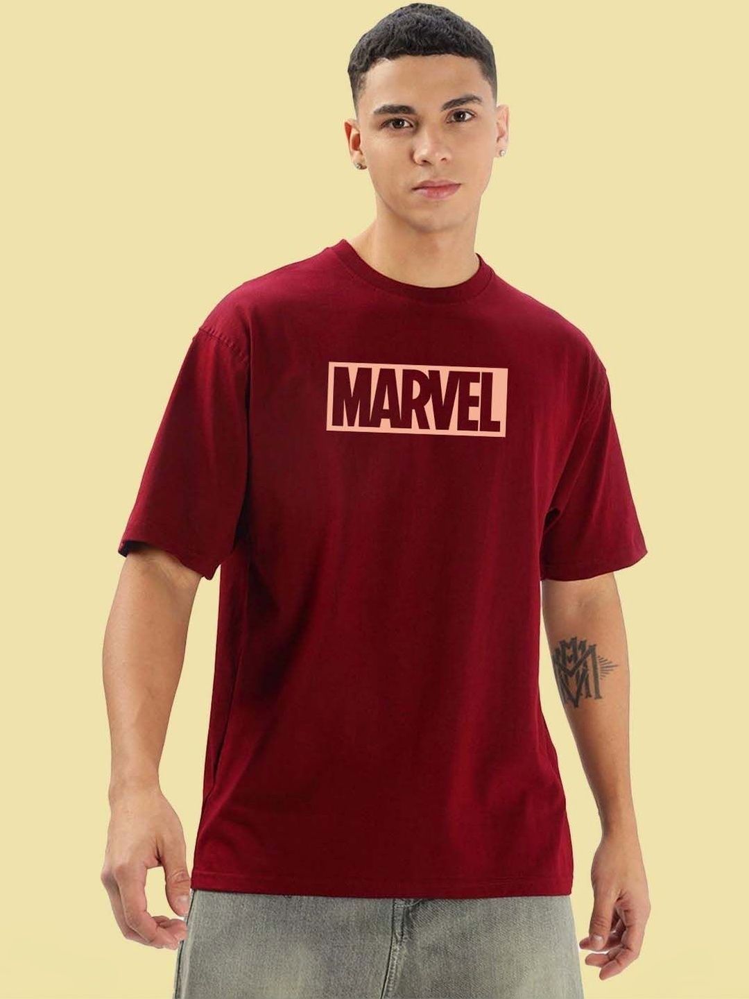 Organic Chics Men Brand Logo Printed Pure Cotton Blend Anti Odour T-shirt