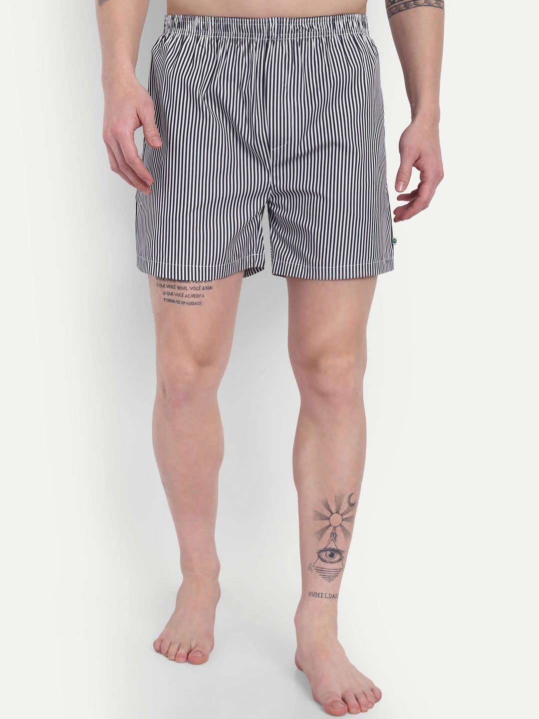 MINJAR Striped Cotton Mid-Rise Boxer
