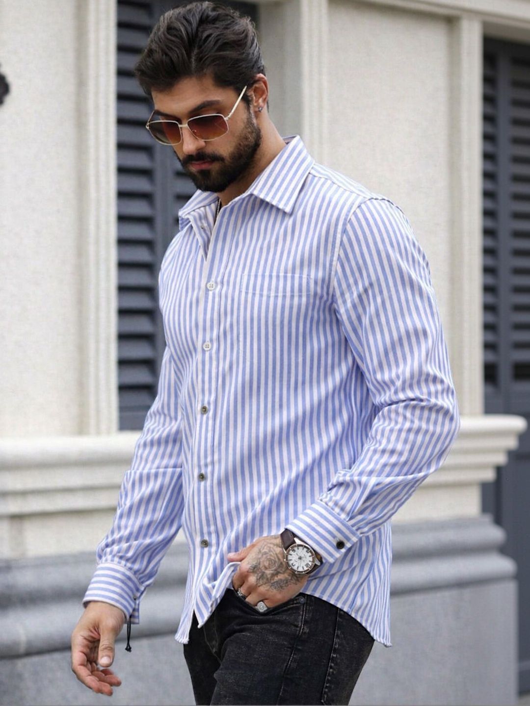 Metronaut Men Striped Casual Shirt