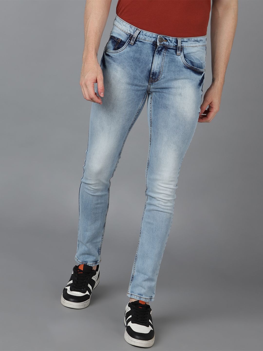 Urbano Fashion Men Slim Fit Heavy Fade Stretchable Jeans