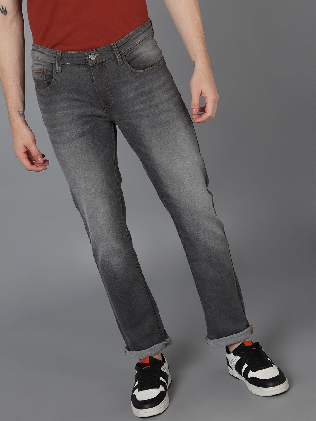 Urbano Fashion Men Heavy Fade Stretchable Cotton Jeans