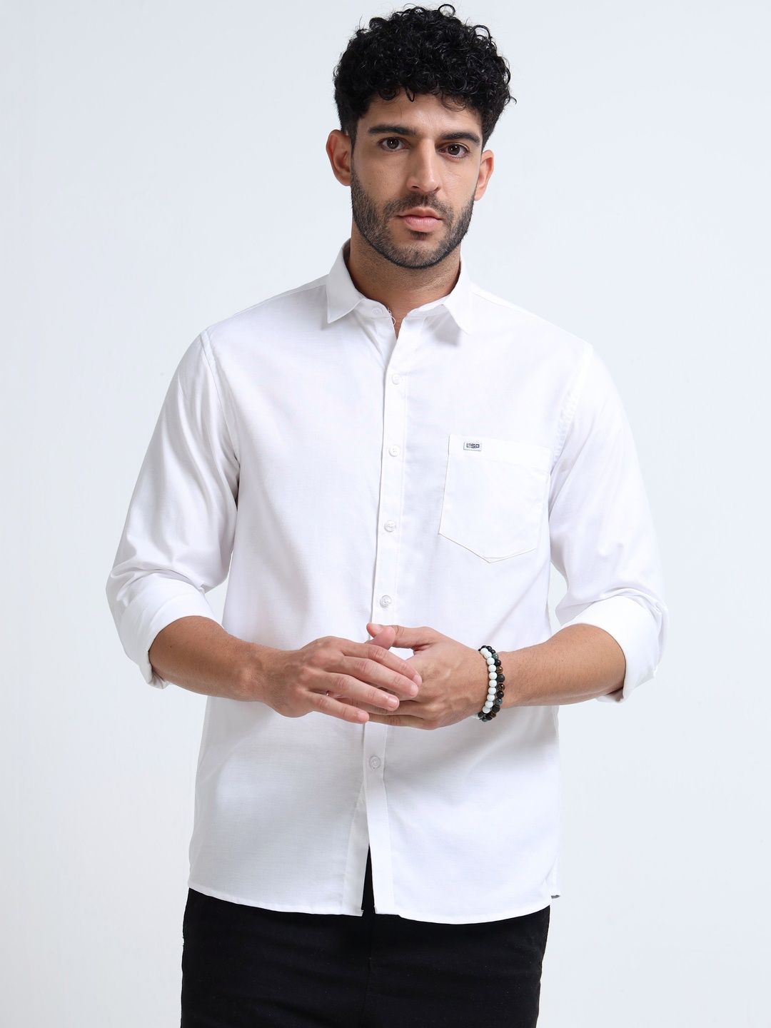 U.S. PITCHERS Men's Regular Fit Solid Casual Shirt