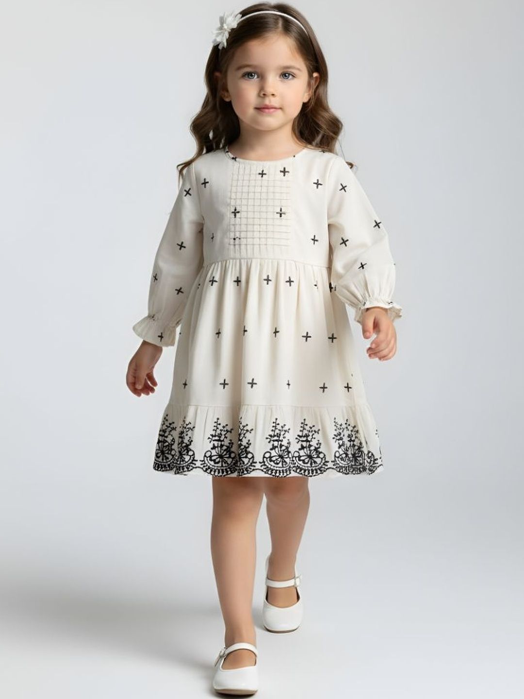 BAESD Embellished Embroidered Fit & Flare Dress