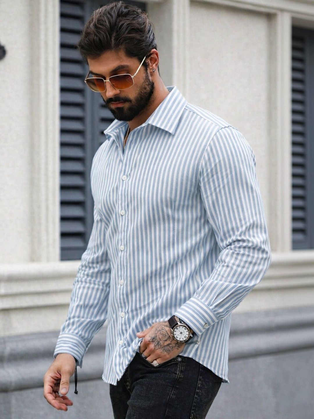 Metronaut Men Striped Casual Shirt