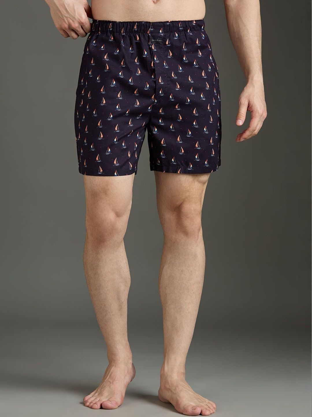 Mast & Harbour Pack Of 2 Men Printed Pure Cotton Mid-Rise Boxer