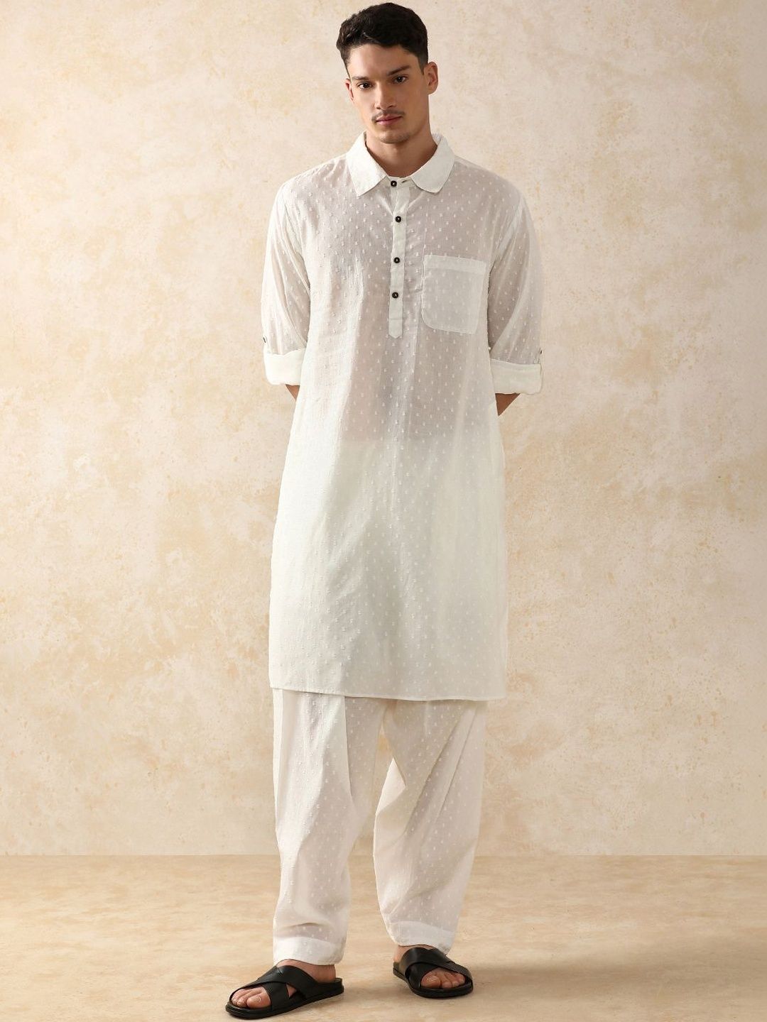 Anouk Men Printed Pathani Kurta