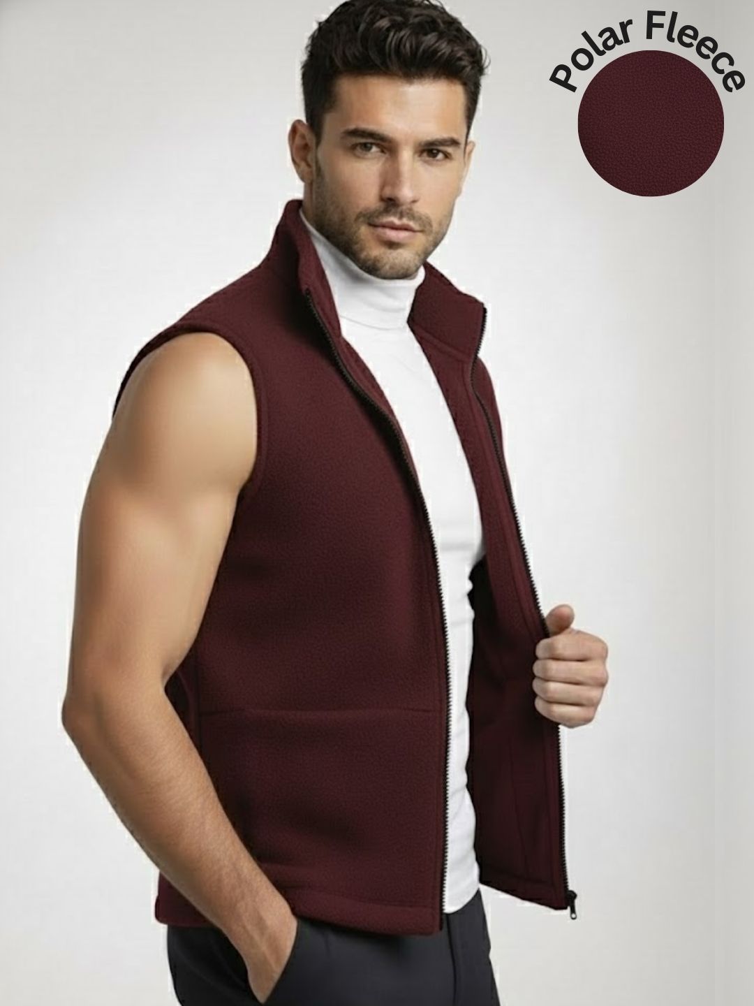 Rigo Men Fleece Open Front Jacket