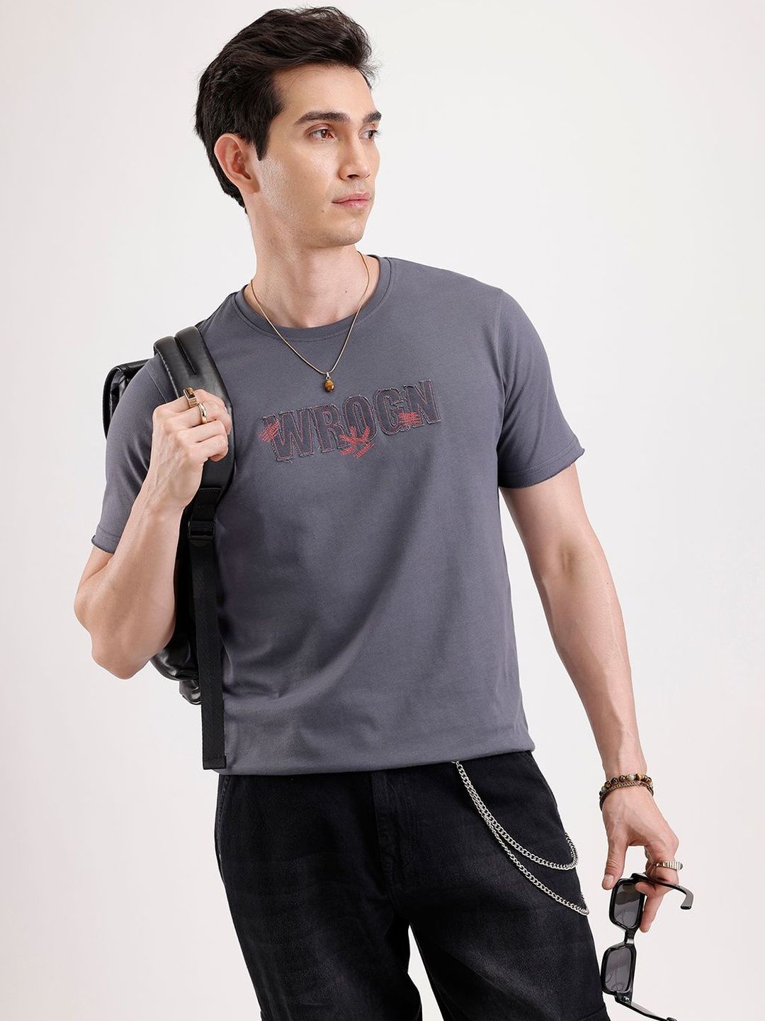 WROGN WROGN Men Typography Printed Slim Fit T-shirt