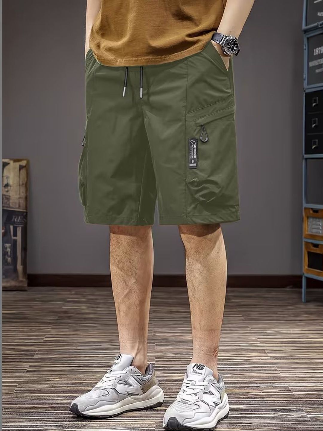 R.Code by The Roadster Life Co. R.Code by The Roadster Life Co. Men Loose Fit High-Rise Cargo Shorts