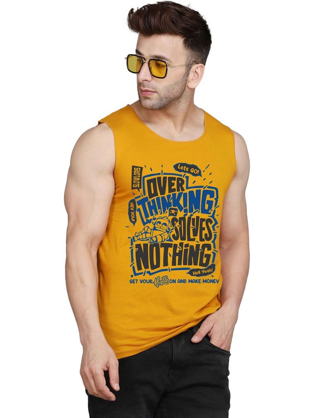 MINISTRY OF FRIENDS Printed Scoop Neck Gym Vest