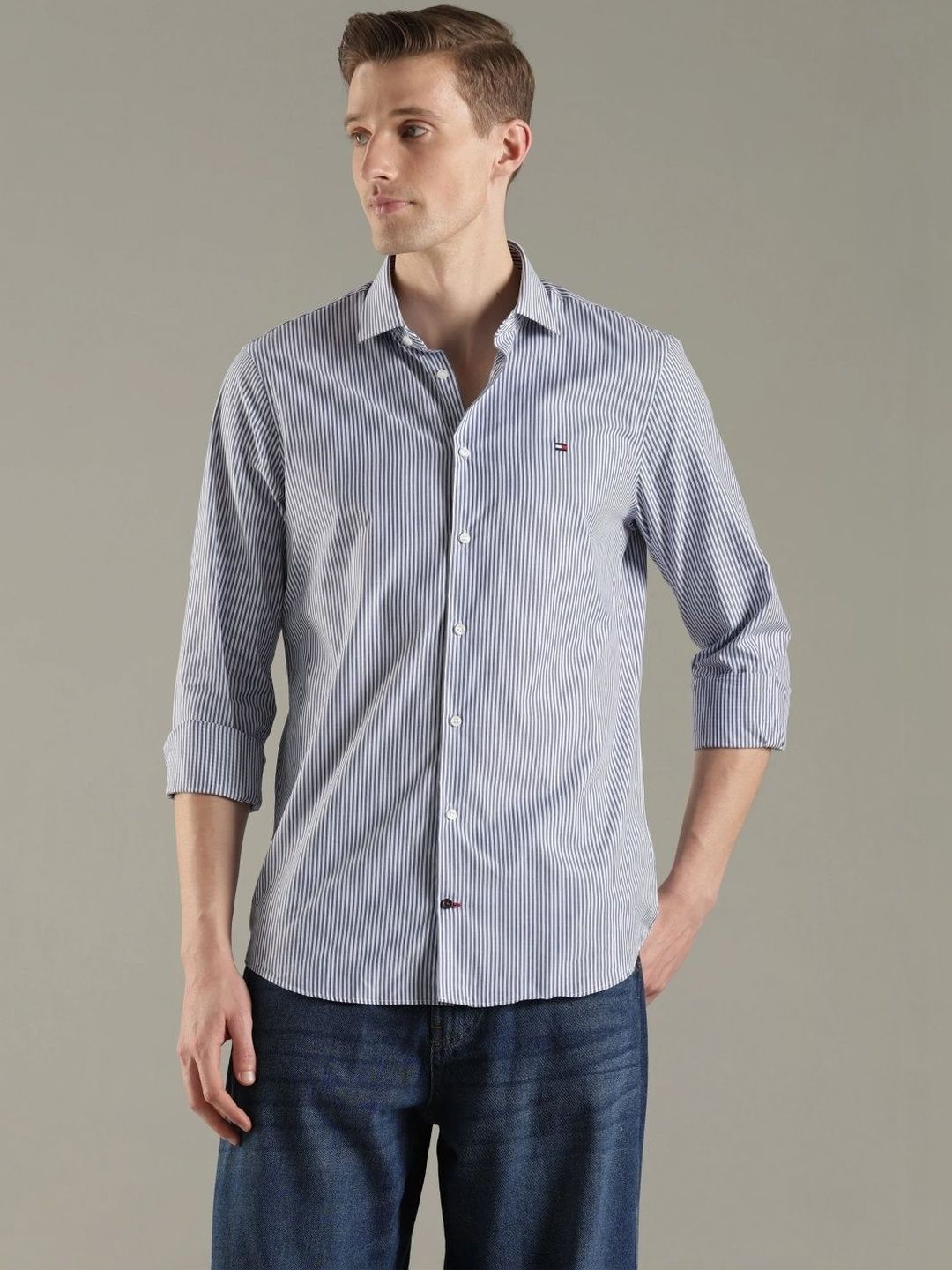 Tommy Hilfiger Tommy Hilfiger Men Slim Fit Striped Casual Shirt