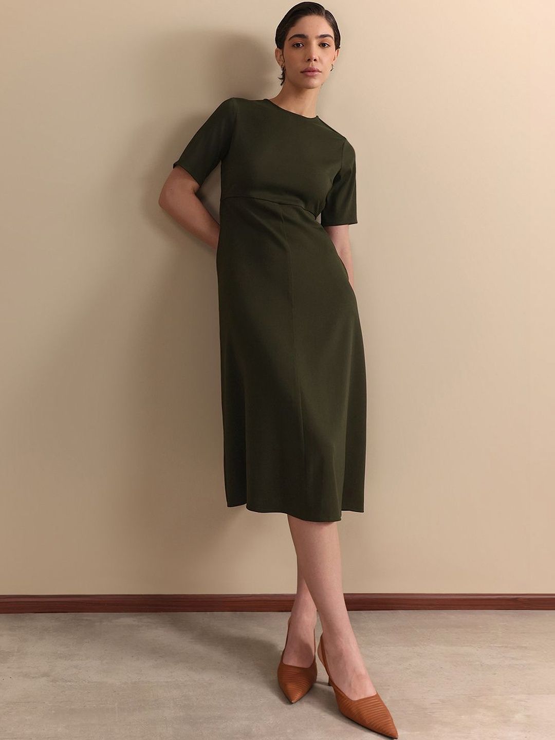 Dress FABLE STREET Crepe Formal Fit & Flare Midi Dress