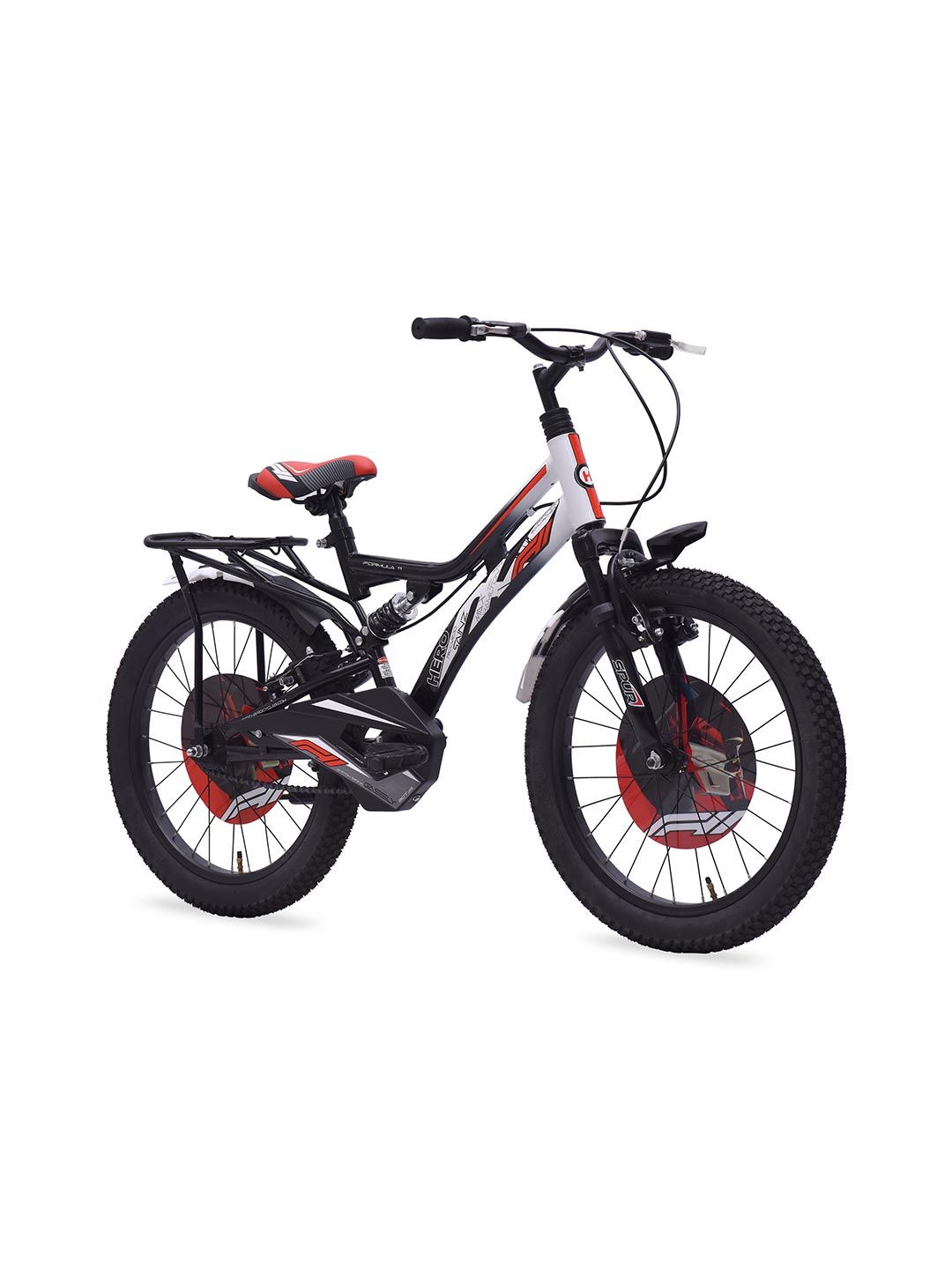 Hero Hero F11 Single Speed 20T Dual Suspension Steel White-Black Kids Cycle