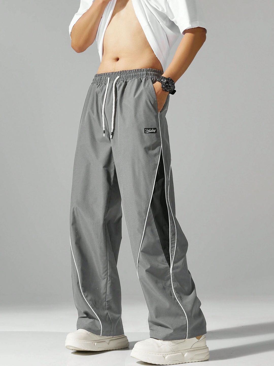 Men Mid-Rise Track Pants R.Code by The Roadster Life Co. Men Mid-Rise Track Pants