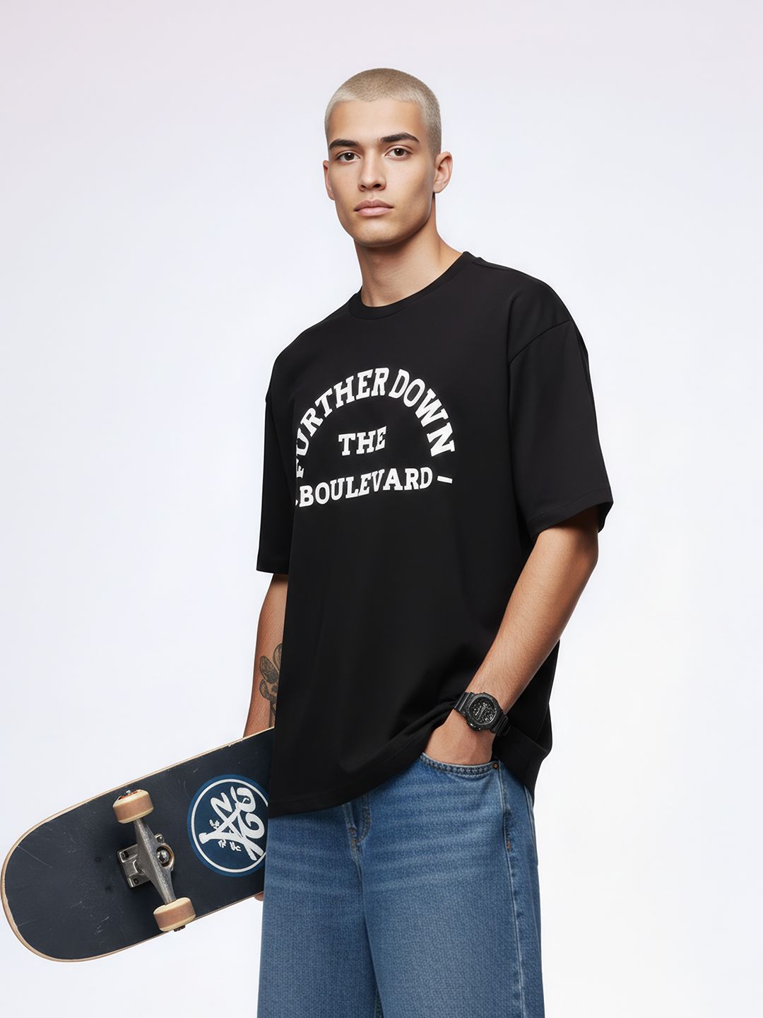 Kook N Keech Oversized Fit Typography Printed Pure Cotton T-shirt