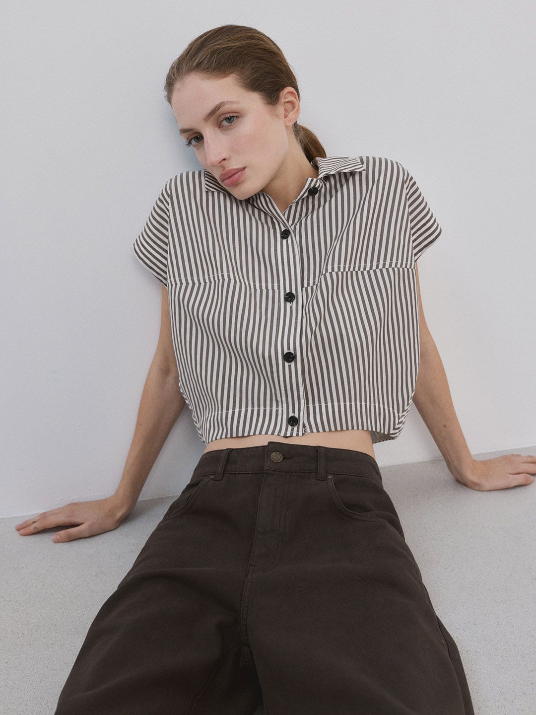 Striped Extended Sleeves Shirt