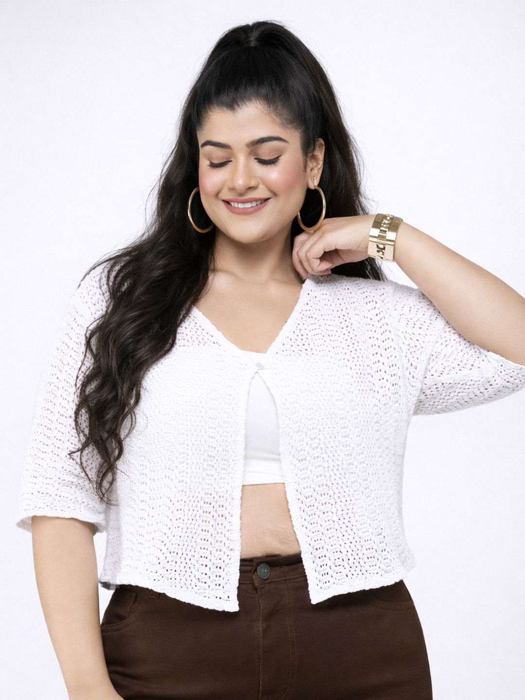 Style Quotient Plus Women Button Shrug