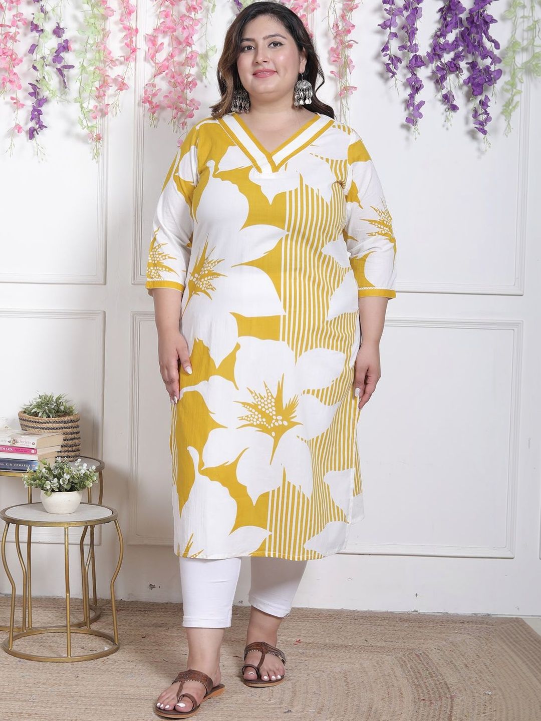 AKRITIK AKRITIK Women Floral Printed Block Print Kurta