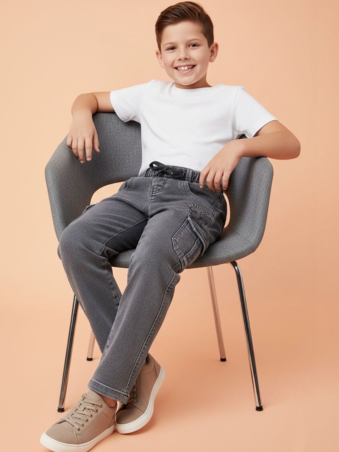 JFR Boys Straight Fit Low-Rise Light Fade Jeans