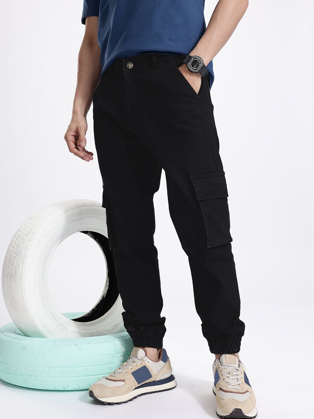 Kook N Keech Men Cargo Style Stretchable Jeans