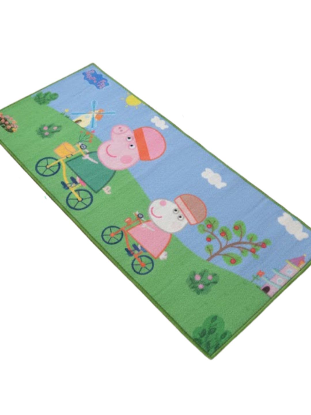 Athom Living Athom Living Peppa Pig Character Theme Kids Nylon Runner Carpet Green Anti Skid 60x140 cm