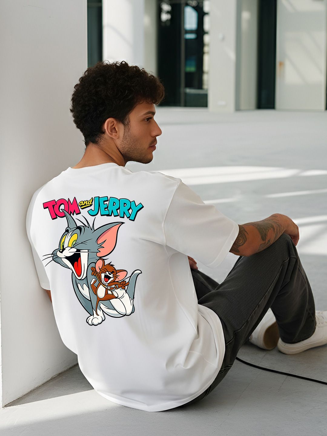 URBANPEAK Men Printed Drop-Shoulder Sleeves T-shirt