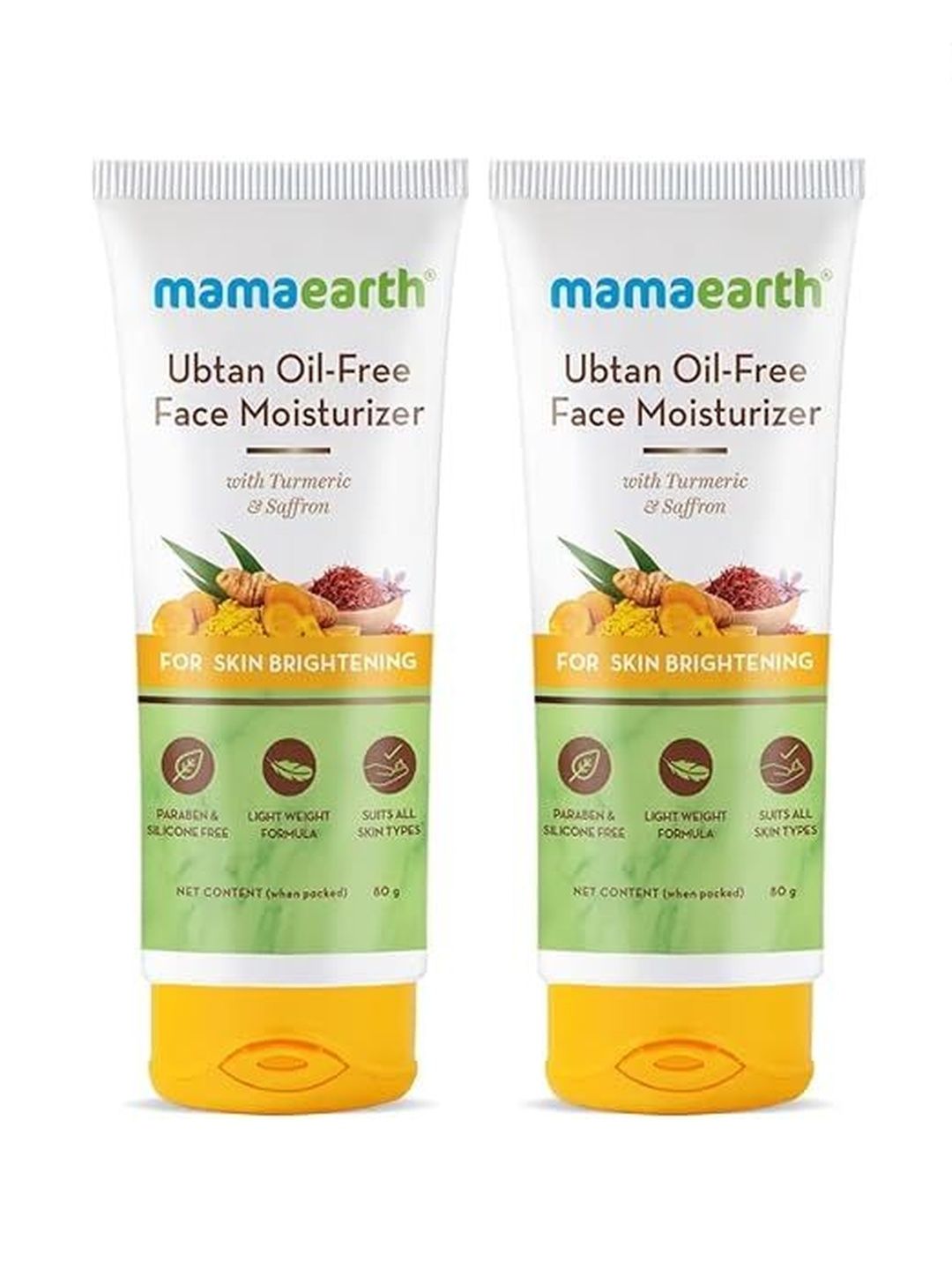Mamaearth Mamaearth Set Of 2 Ubtan Oil-Free Face Moisturizer With Turmeric & Saffron - 80 g Each