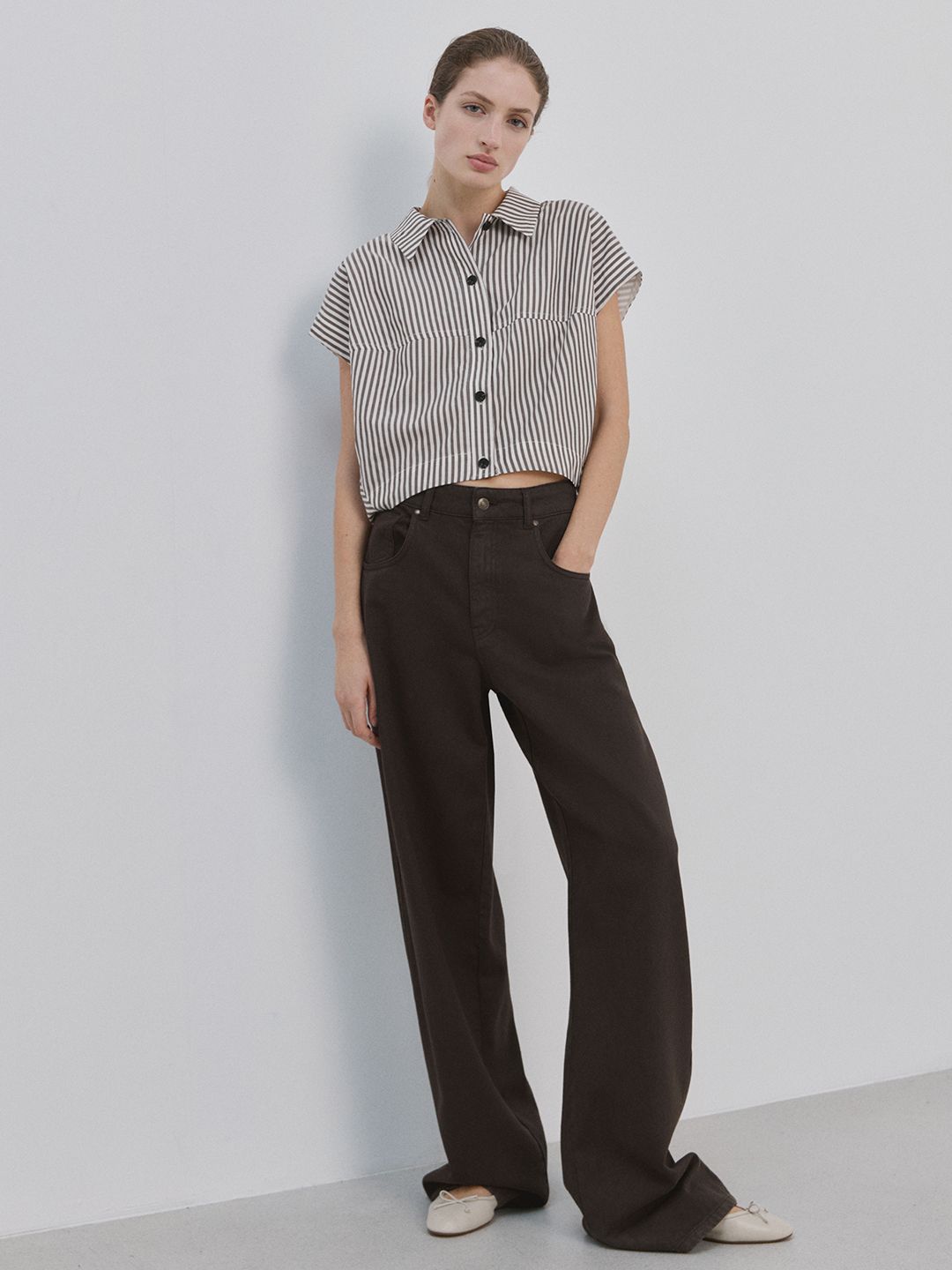 Striped Extended Sleeves Shirt