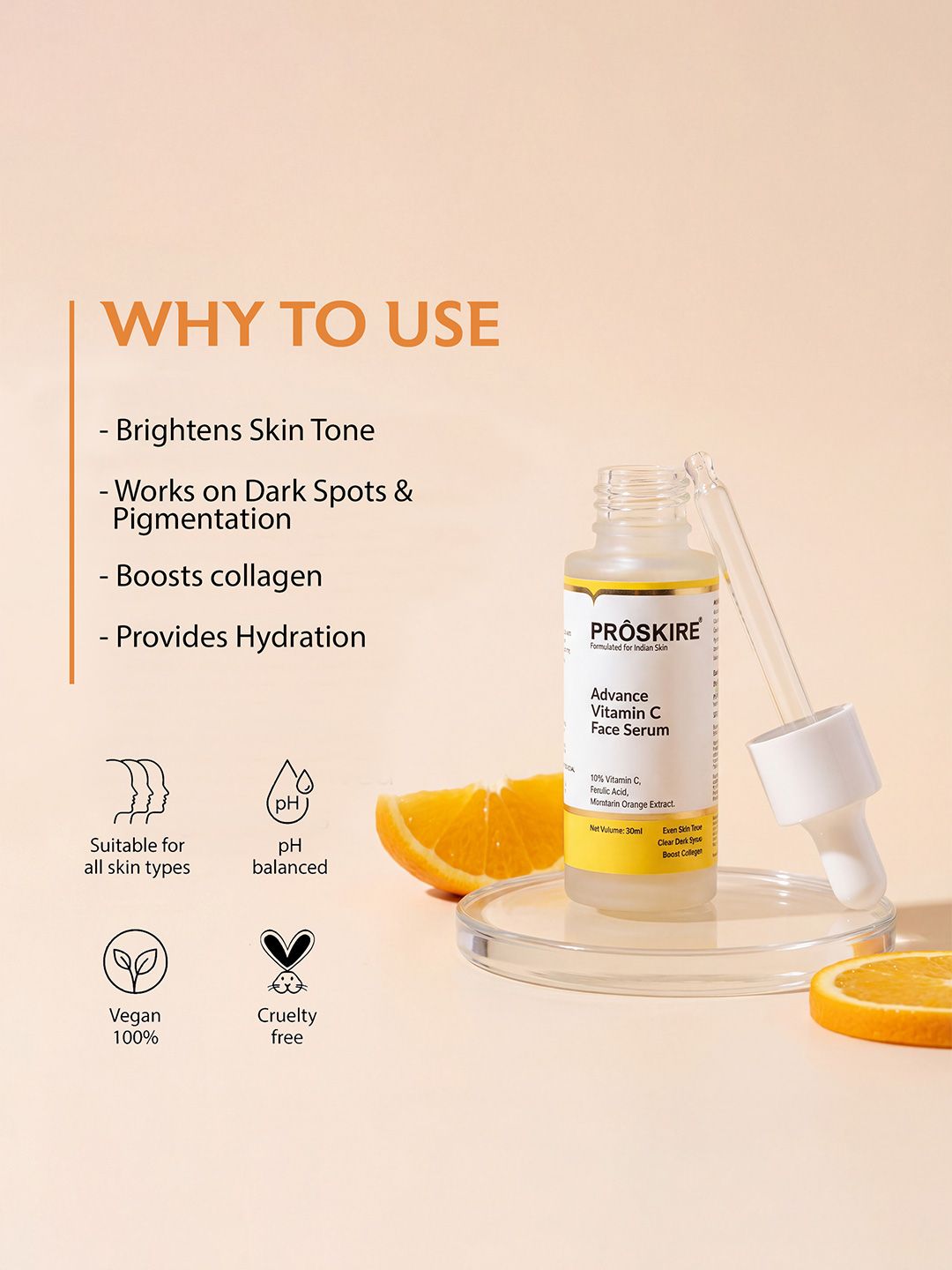 Buy Proskire Advanced Vitamin C Face Serum - 30 ml - Serum and Gel