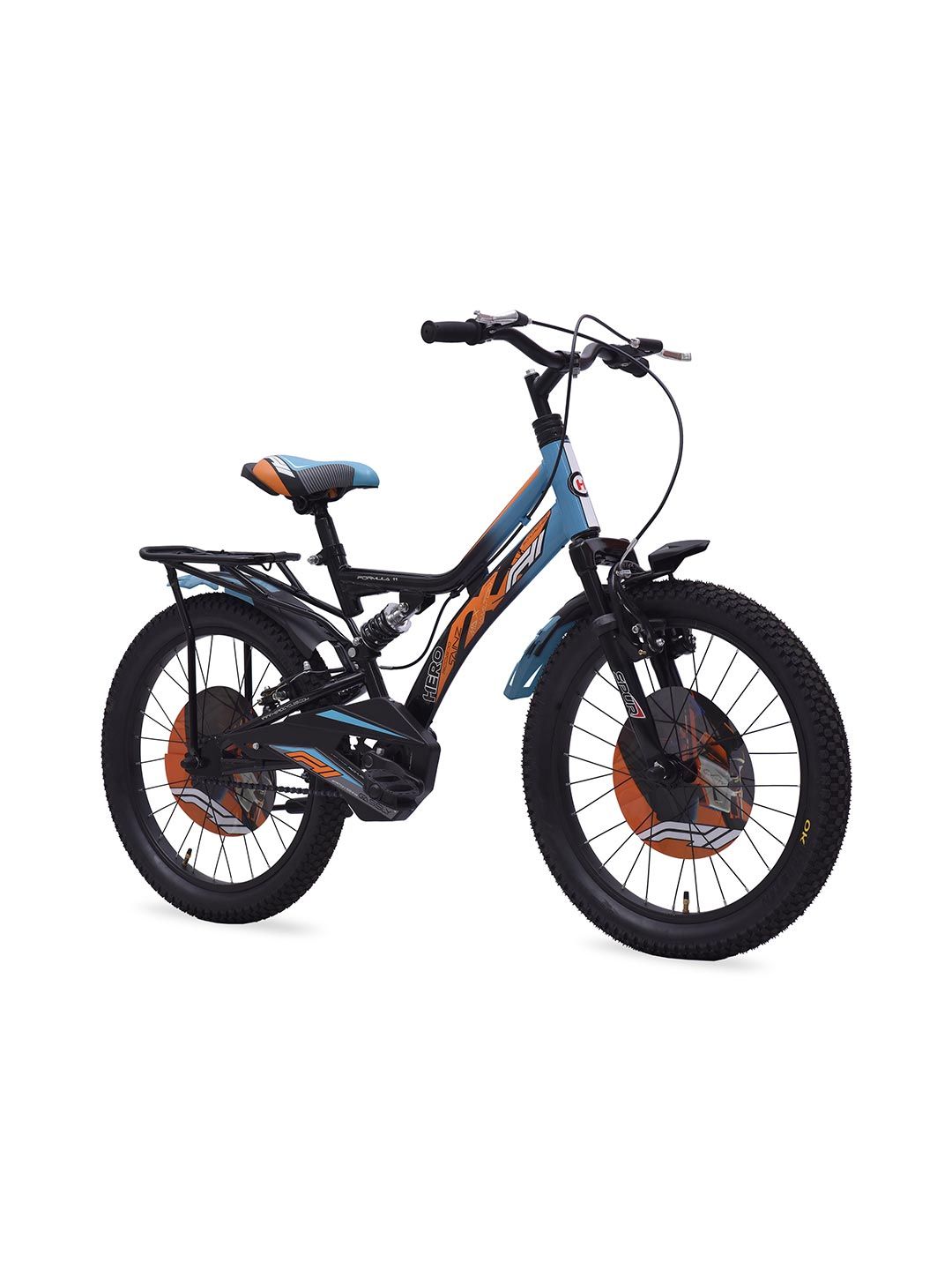 Hero Hero F11 Single Speed 20T Dual Suspension Steel Blue-Black Kids Cycle