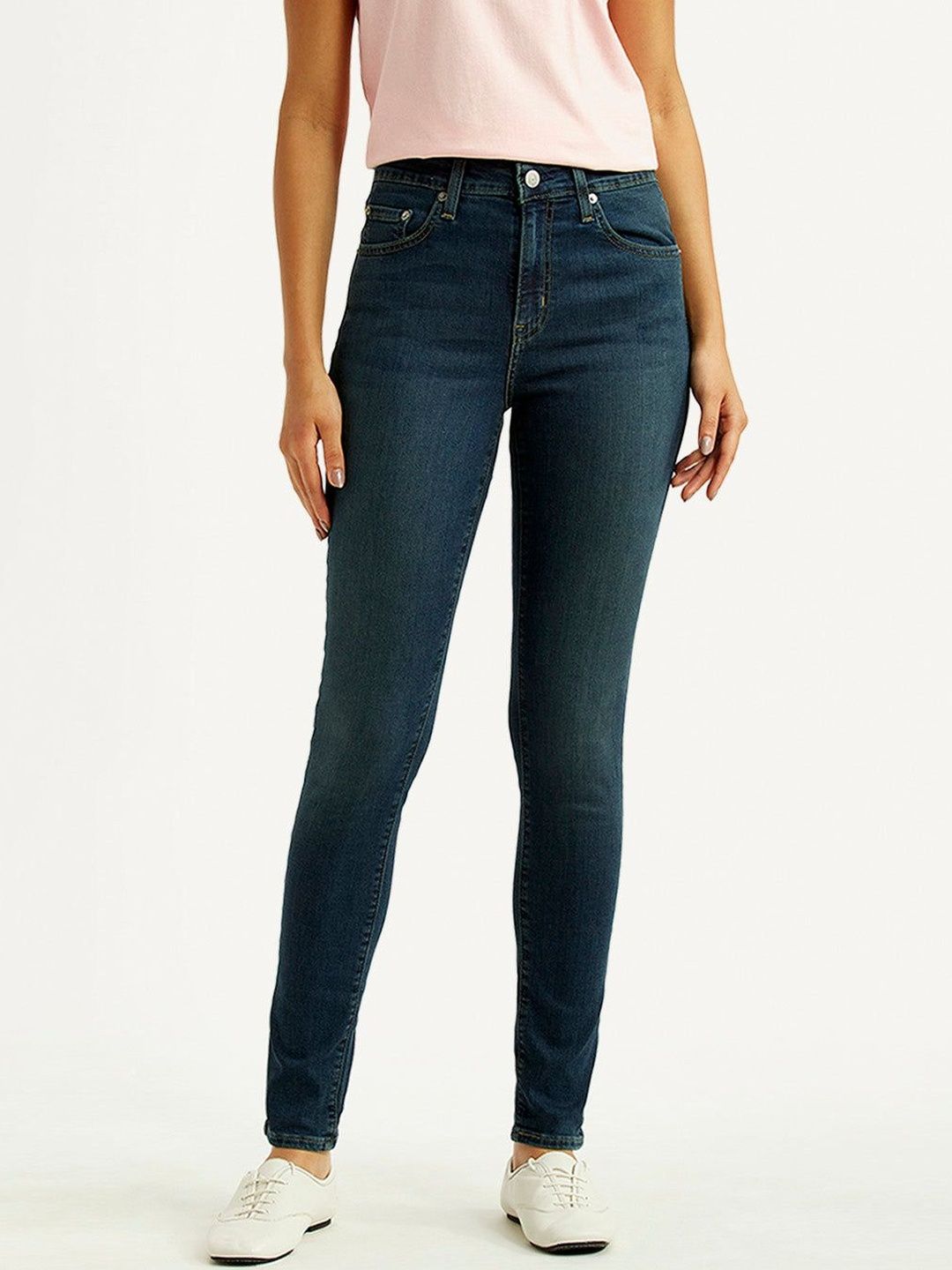 Mid Rise Skinny Navy Jeans