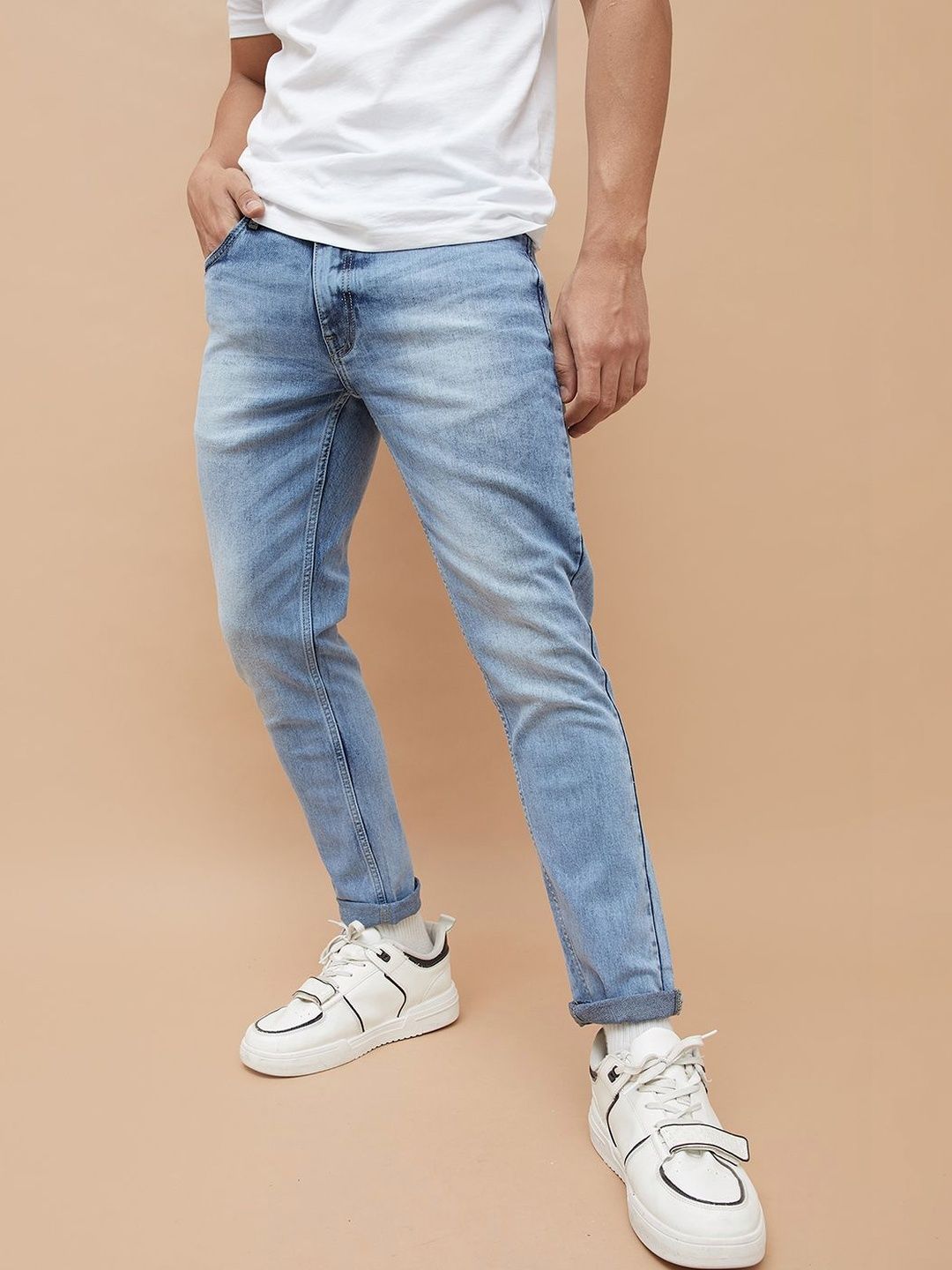 Forca by Lifestyle Men Regular Fit Mid-Rise Light Fade Jeans