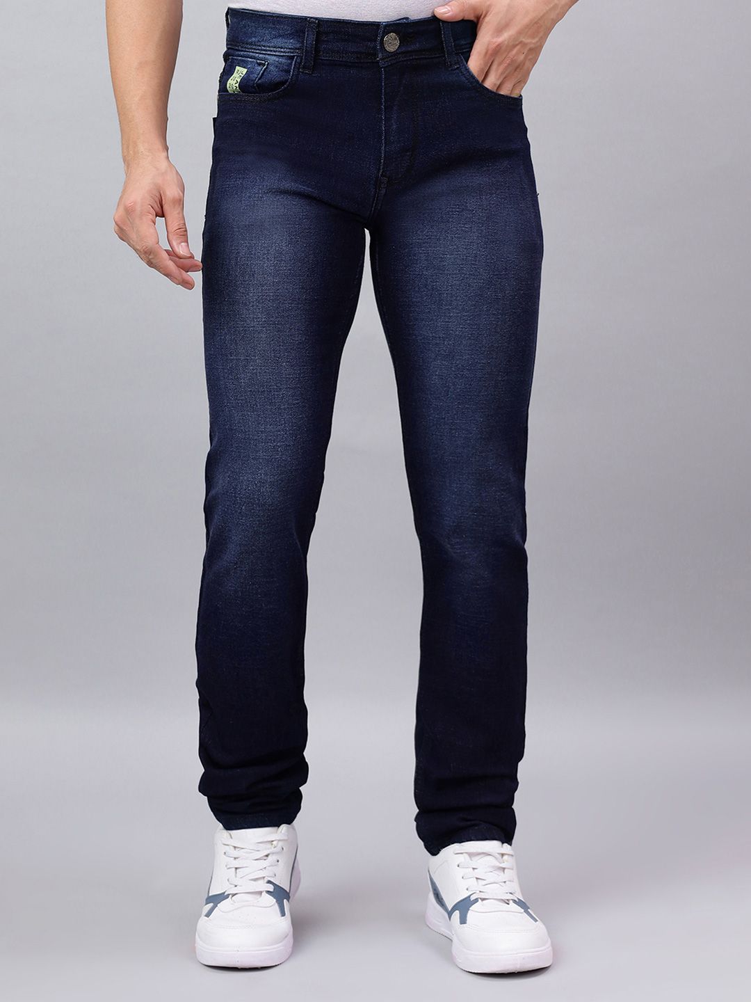 RJ Denim Men Slim Fit Mid-Rise Light Fade Stretchable Denim Jeans
