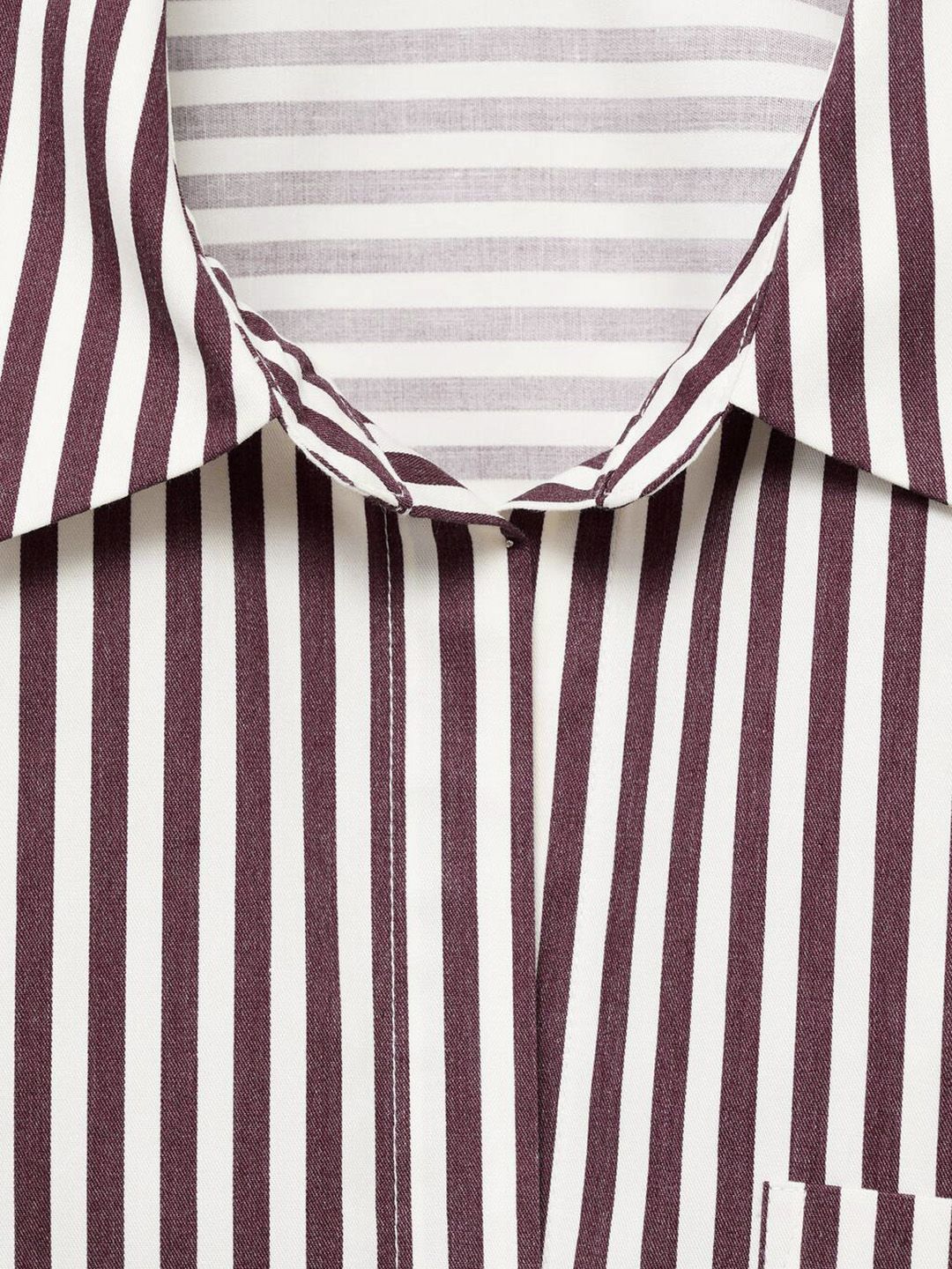 Vertical Striped Spread Collar Longline Oversized Shirt