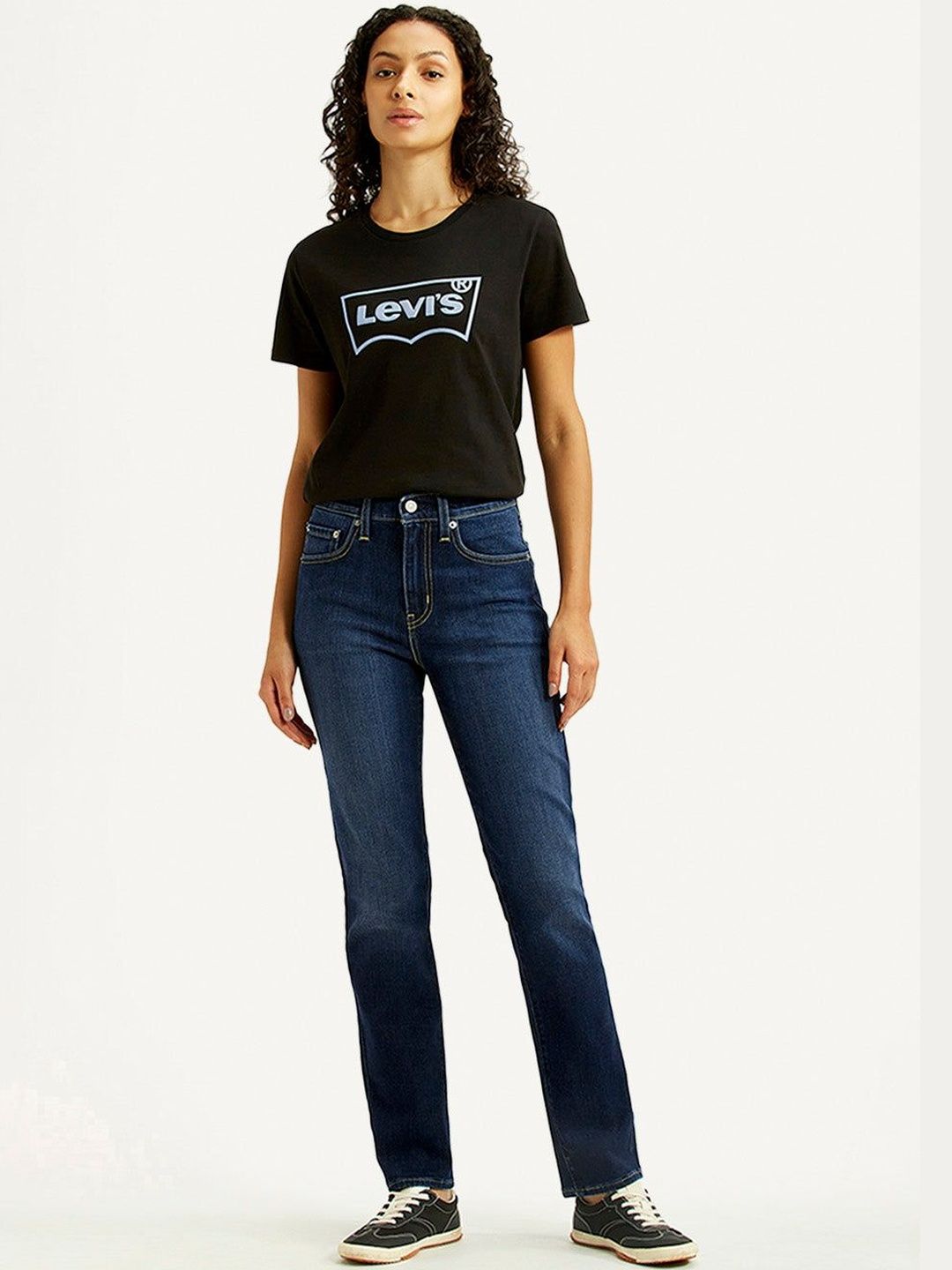 Mid Rise Straight Fit Navy Jeans