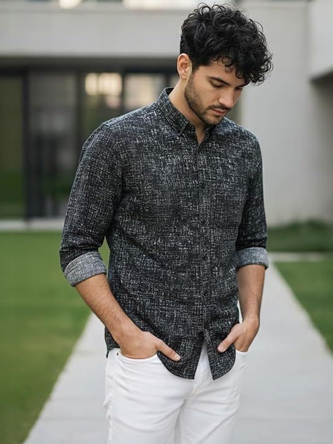 DaReal Men Smart Slim Fit Printed Casual Shirt