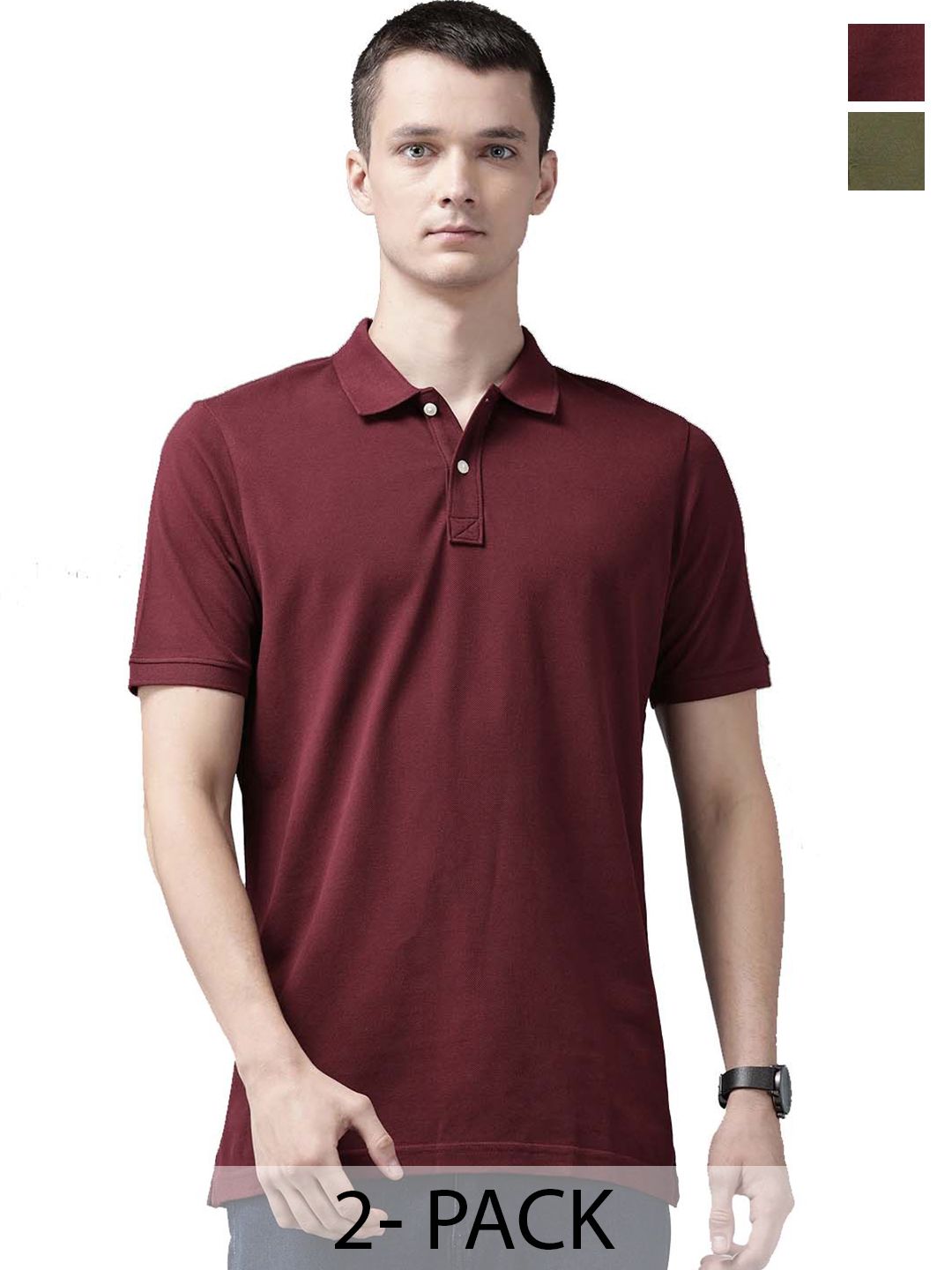 RuledBySun Men 2 Polo Collar Anti Odour T-shirt