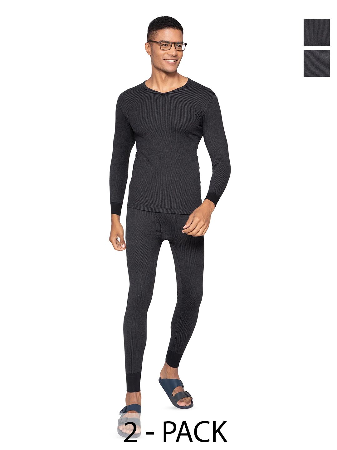 Sporto by Macho Pack of 2 Striped Thermal Set