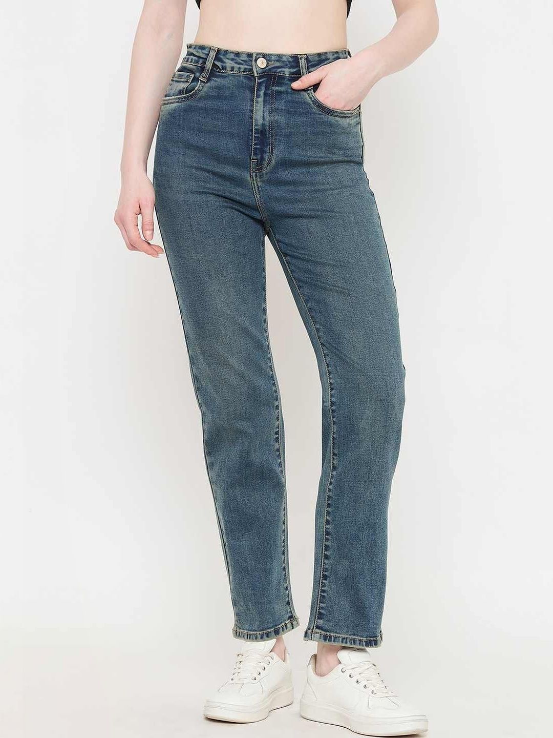 Madame Women Slim Fit Mid-Rise Light Fade Jeans