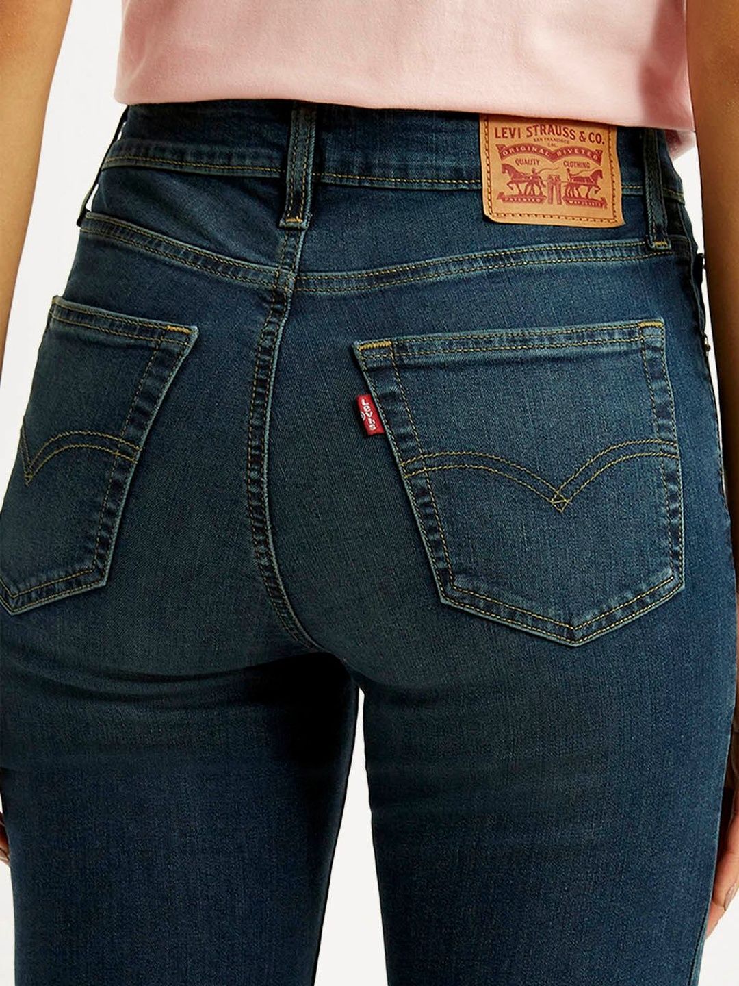 Mid Rise Skinny Navy Jeans