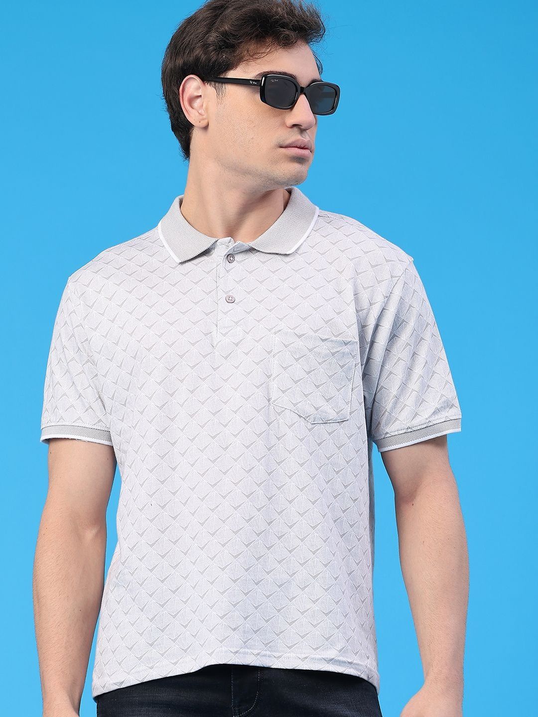 V-Mart Men Polo Collar Pockets T-shirt