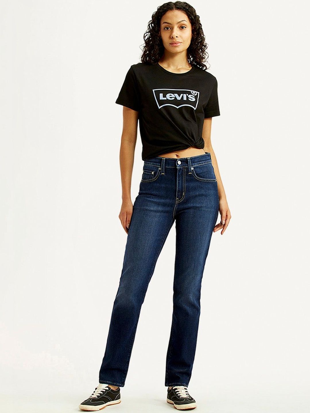 Mid Rise Straight Fit Navy Jeans