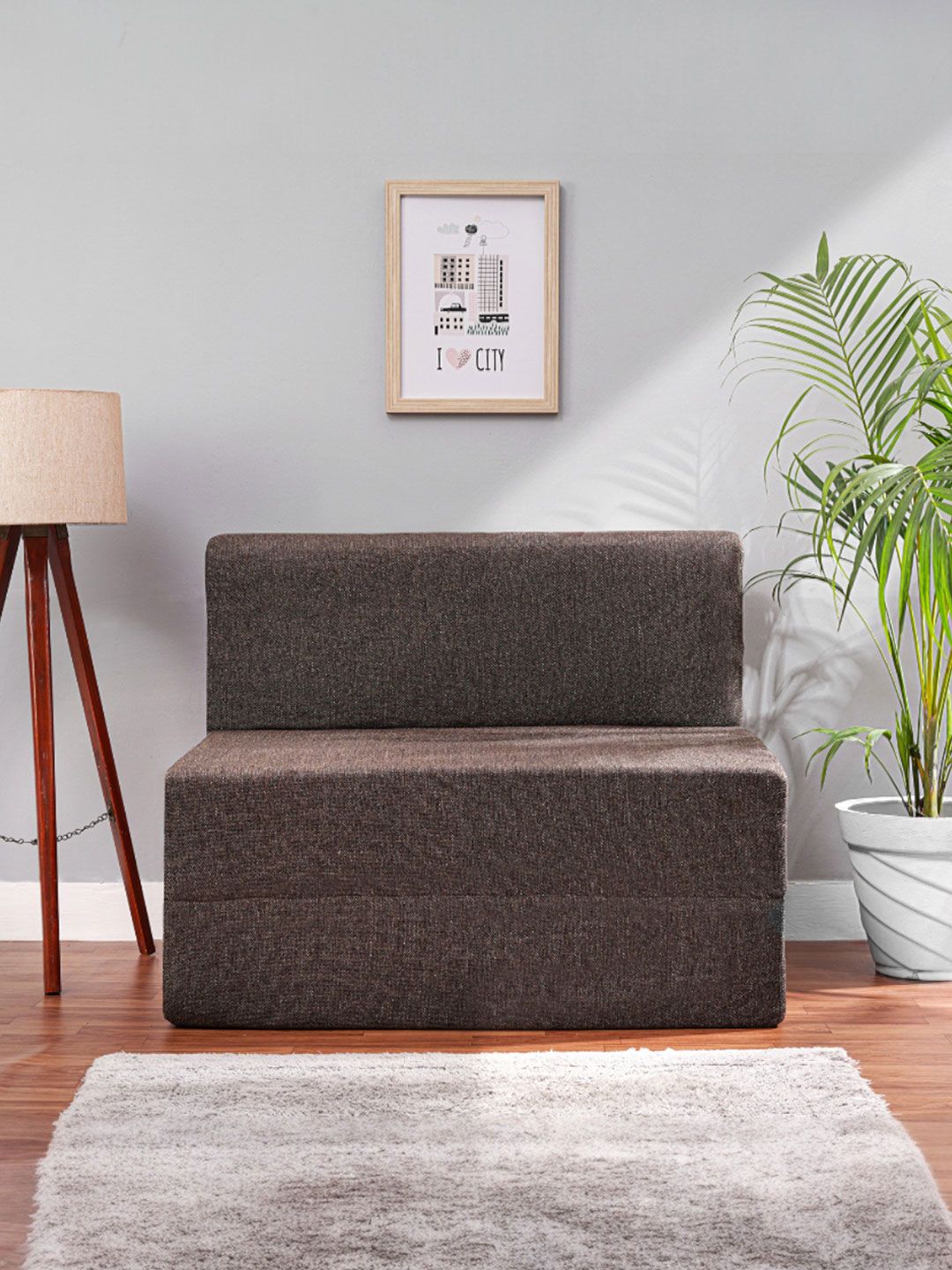 Solis Primus Comfort for all Solis Primus Comfort One seater for all Brown Jute Convertible Inflatable Sofa-Bed