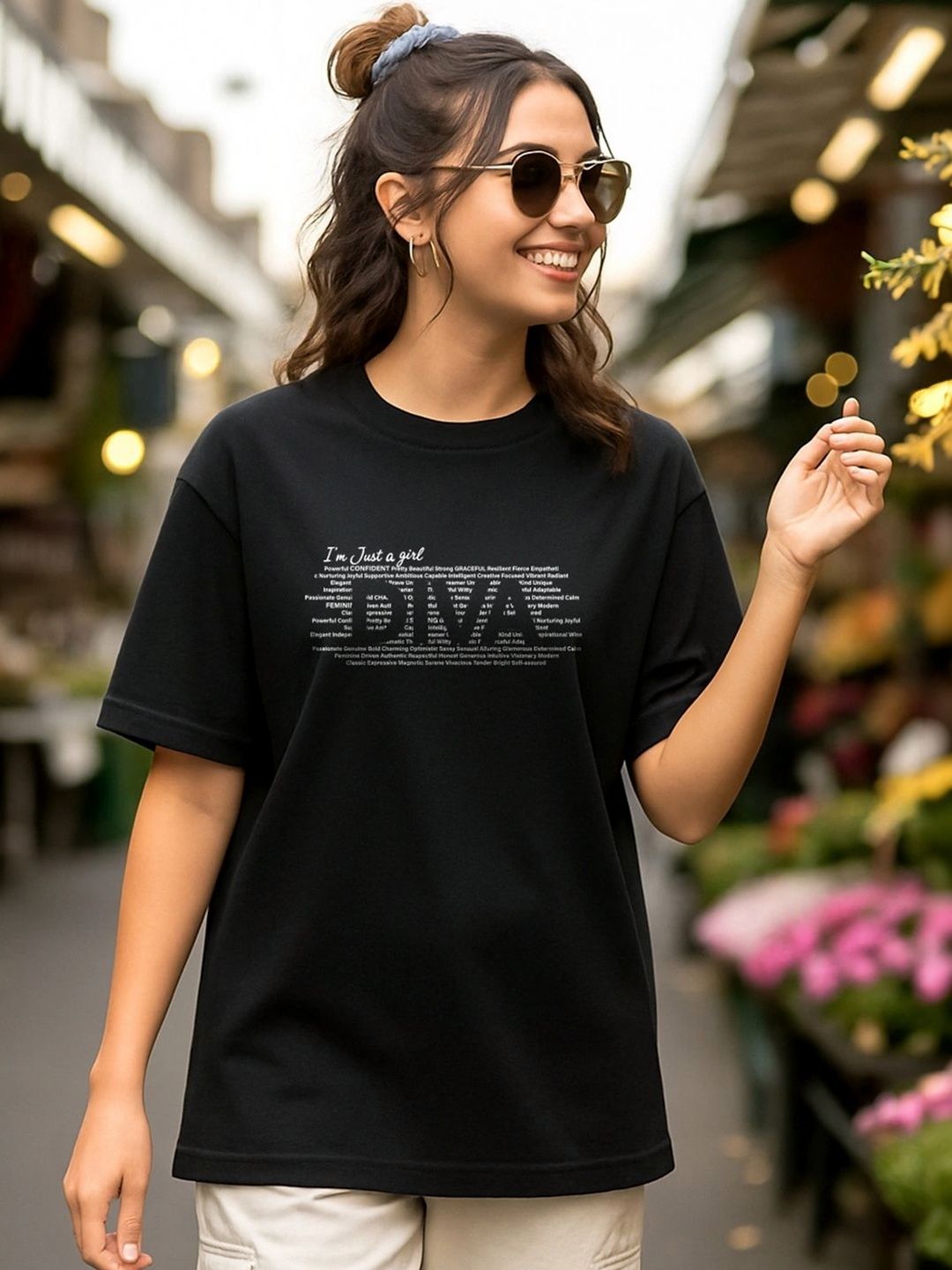Buy Bewakoof Women Black Diva Typography Oversized T-shirt