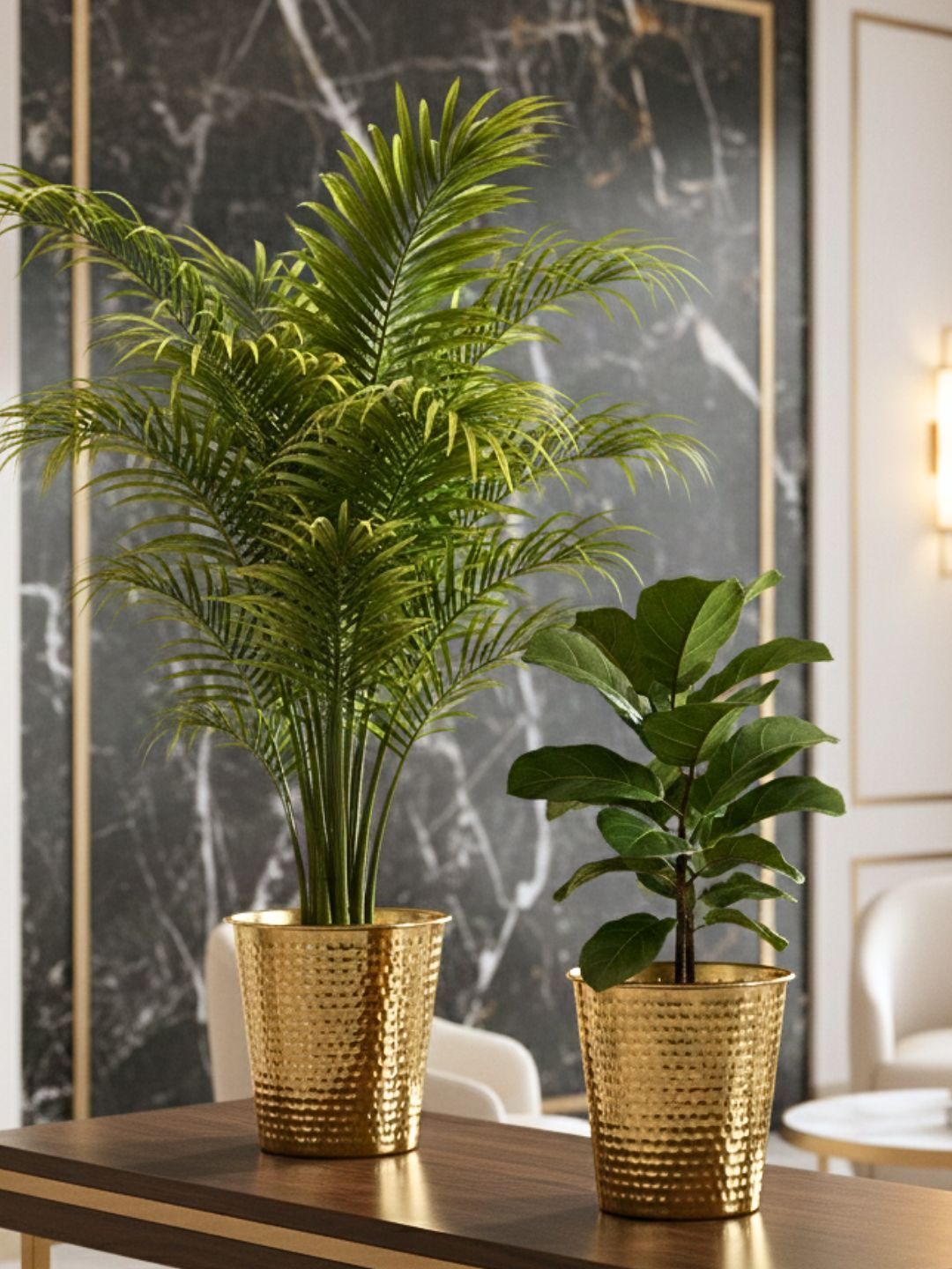 BEHOMA 2 Piece Bucket Style Metal Tabletop Planters