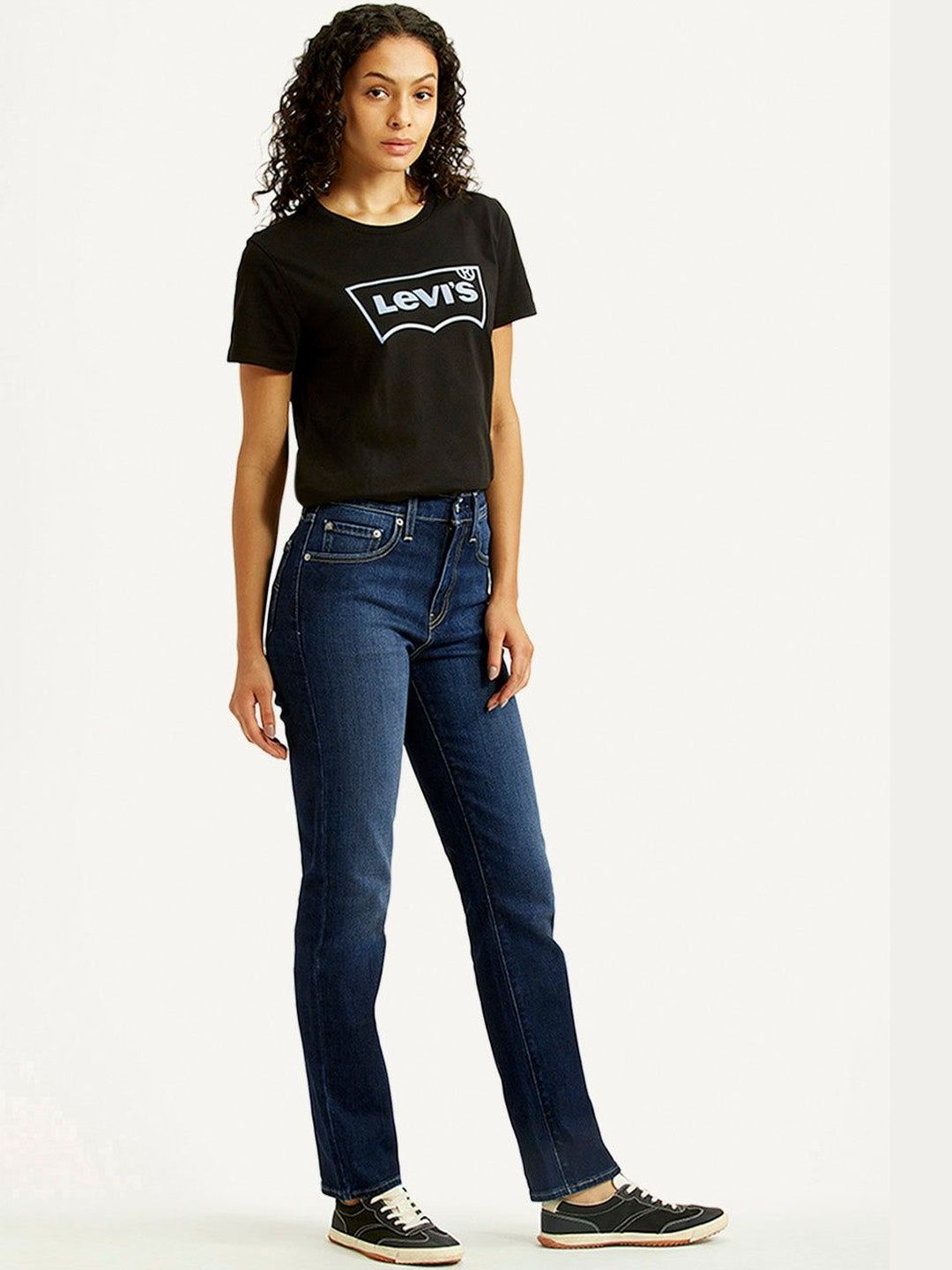 Mid Rise Straight Fit Navy Jeans
