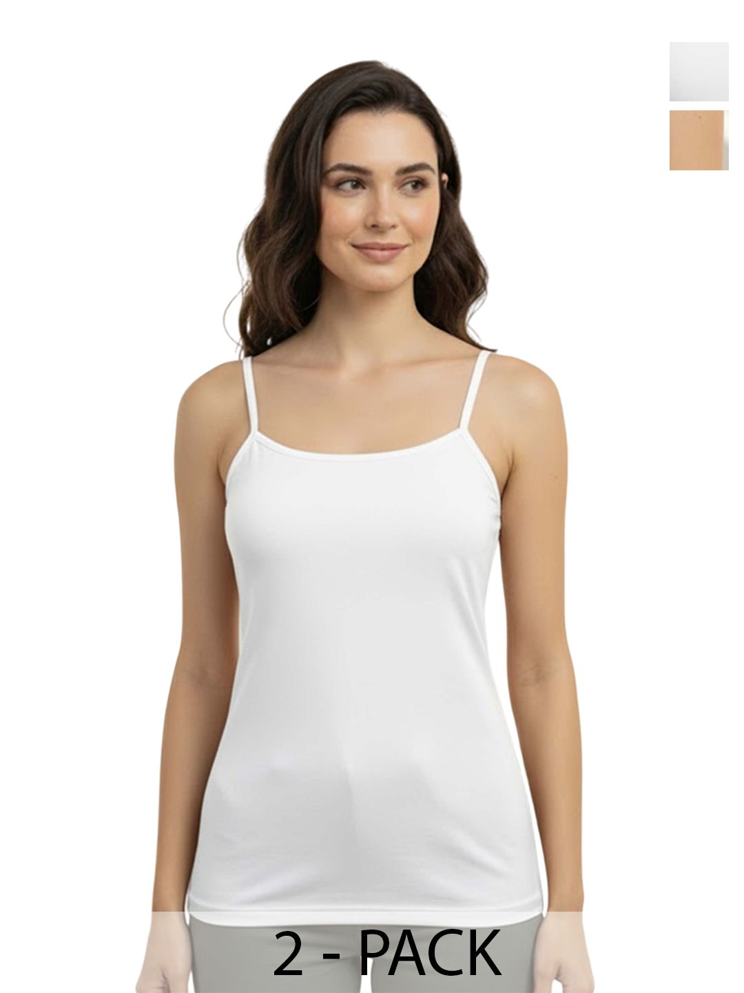 SHOPPY VILLA Pack Of 2 Seamless Camisole With Shelf Bra