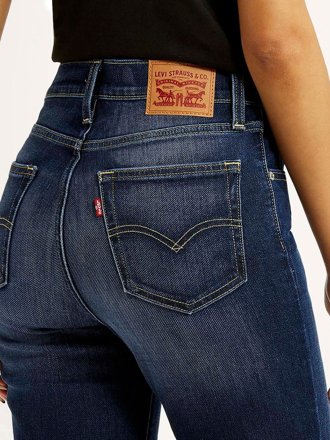 Mid Rise Straight Fit Navy Jeans