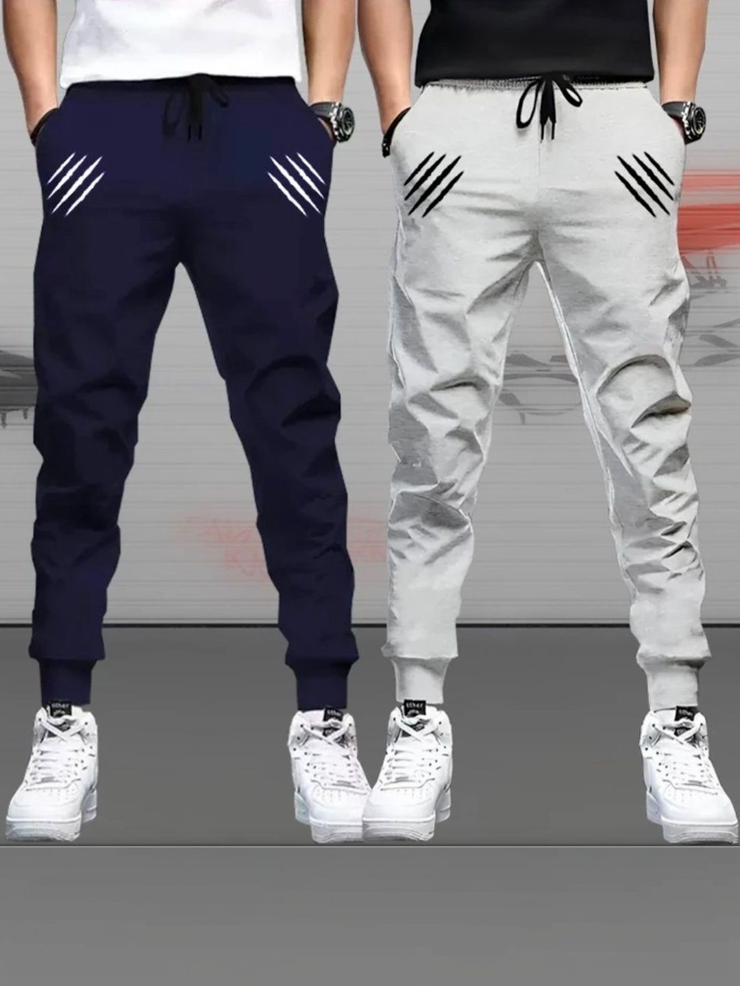 Riksaw Men Pack Of 2 Mid-Rise Track Pants